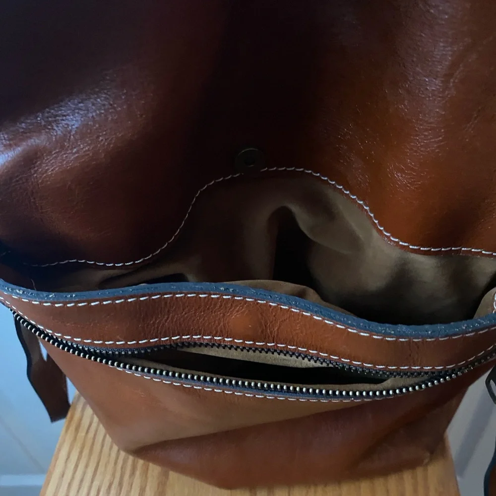 Patricia Nash Chestnut Brown Leather Backpack